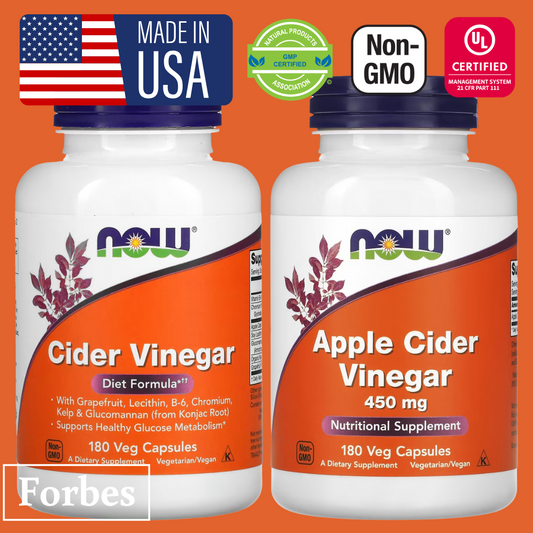 NOW Foods Apple Cider Vinegar / Cider Vinegar 450 mg 180 Veg Capsules