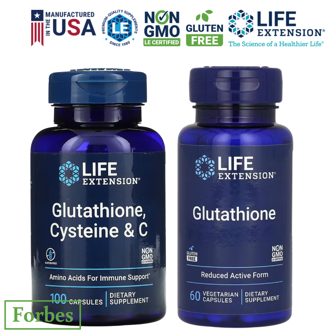 Life Extension Glutathione & Cysteine Complex Antioxidant Support 100 Capsules & 60 Veg Caps