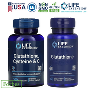 Life Extension Glutathione & Cysteine Complex Antioxidant Support 100 Capsules & 60 Veg Caps