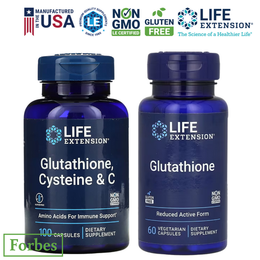 Life Extension Glutathione & Cysteine Complex Antioxidant Support 100 Capsules & 60 Veg Caps