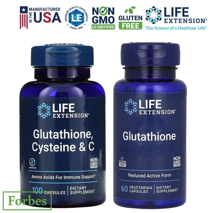 Life Extension Glutathione & Cysteine Complex Antioxidant Support 100 Capsules & 60 Veg Caps