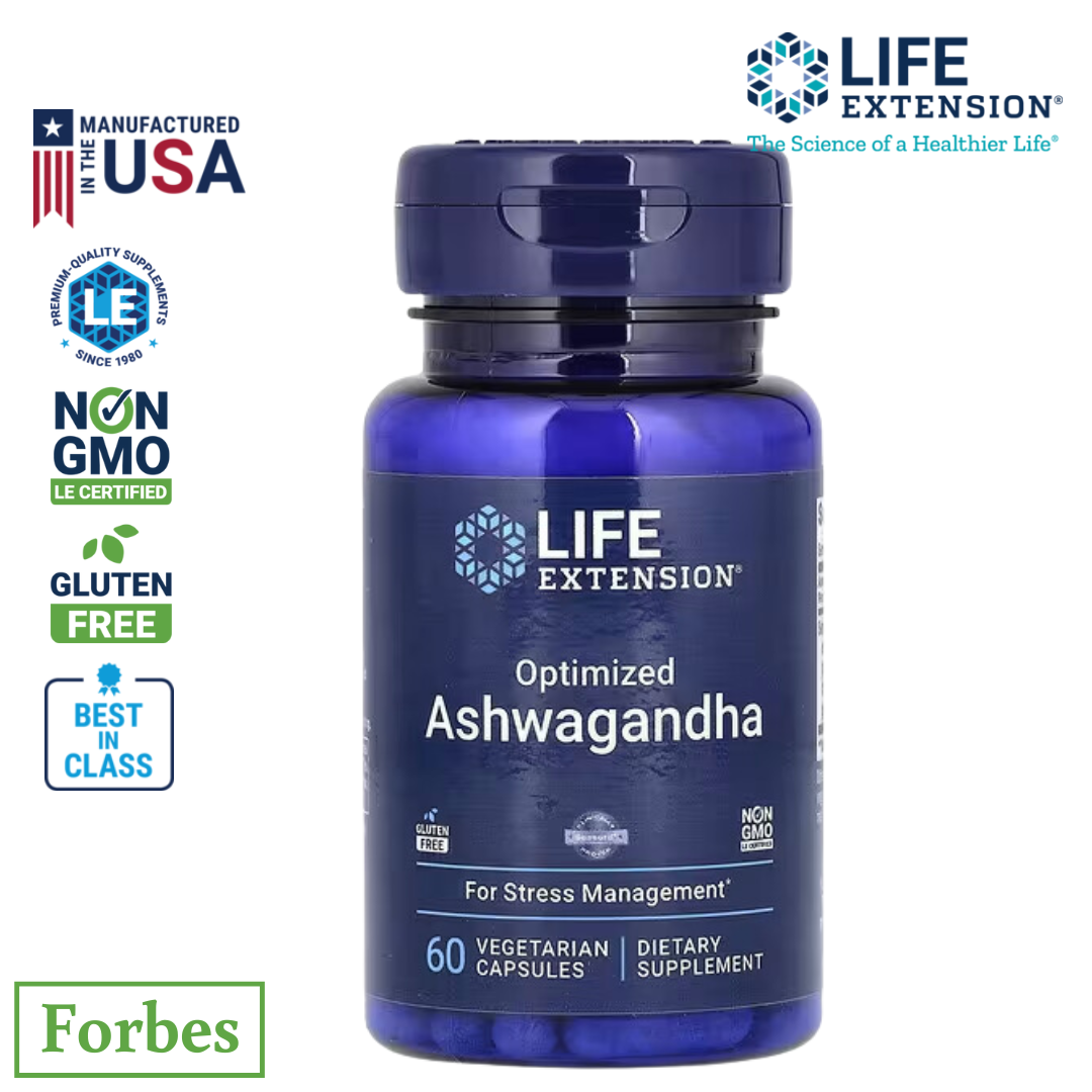 Life Extension Optimized Ashwagandha 125 mg 60 Vegetarian Capsules