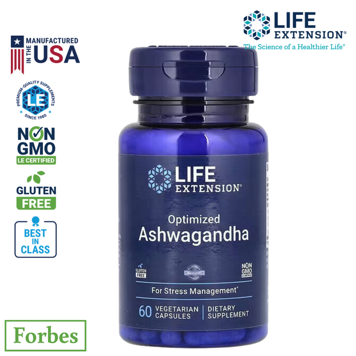 Life Extension Optimized Ashwagandha 125 mg 60 Vegetarian Capsules