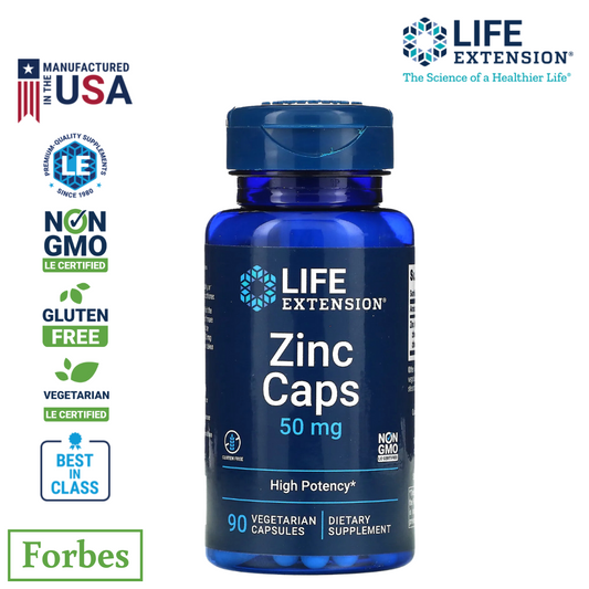 Life Extension Zinc Caps – High Potency 50 mg 90 Veg Capsules for Immune Support & Overall Health