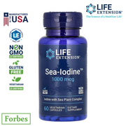 Life Extension Sea-Iodine 1,000 mcg 60 Vegetarian Capsules Supports Thyroid Health & Iodine Levels