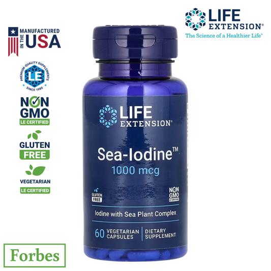 Life Extension Sea-Iodine 1,000 mcg 60 Vegetarian Capsules Supports Thyroid Health & Iodine Levels