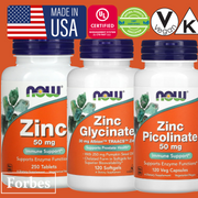 Now Foods Zinc Glycinate Zinc Picolinate 50 mg 250 Tablets / 120 Veg Capsules / Softgels