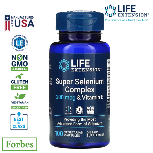 Life Extension Super Selenium Complex & Vitamin E  200 mcg 100 Vegetarian Capsules