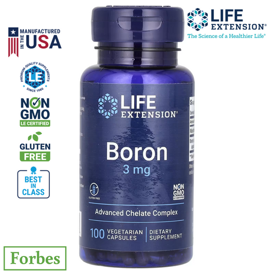 Life Extension Boron 3mg 100 Vegetarian Capsules for Bone & Joint Support