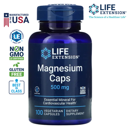 Life Extension Magnesium Caps 500 mg 100 Veg Capsules Supports Bone Muscle Nerve Health