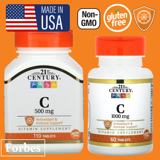 21st Century Vitamin C 250mg 500mg 1000mg 60–110 Tablets Immune Antioxidant Support with Rose Hips