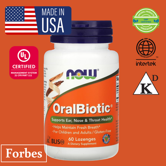 NOW Foods OralBiotic 1 Billion CFU 60 Lozenges 500 Billion CFU per Lozenge