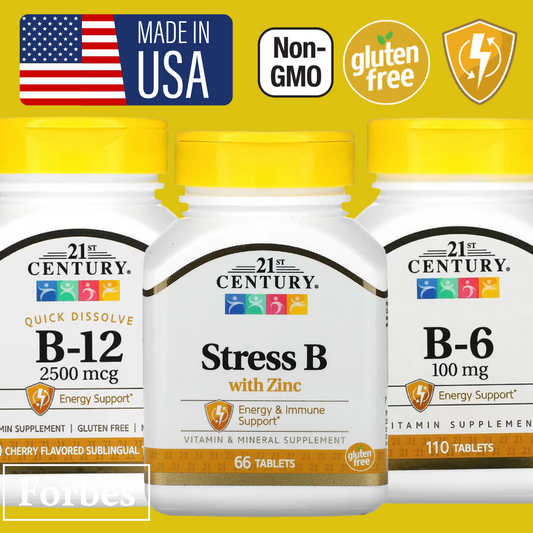 21st Century B Vitamins B12 B6 B Complex Stress B with Zinc Vit C 100-110 Tablets High Potency Daily