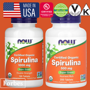 NOW Foods Organic Spirulina 500mg 100/200 Tablets & Organic Spirulina 1000 mg 120/240 Tablets
