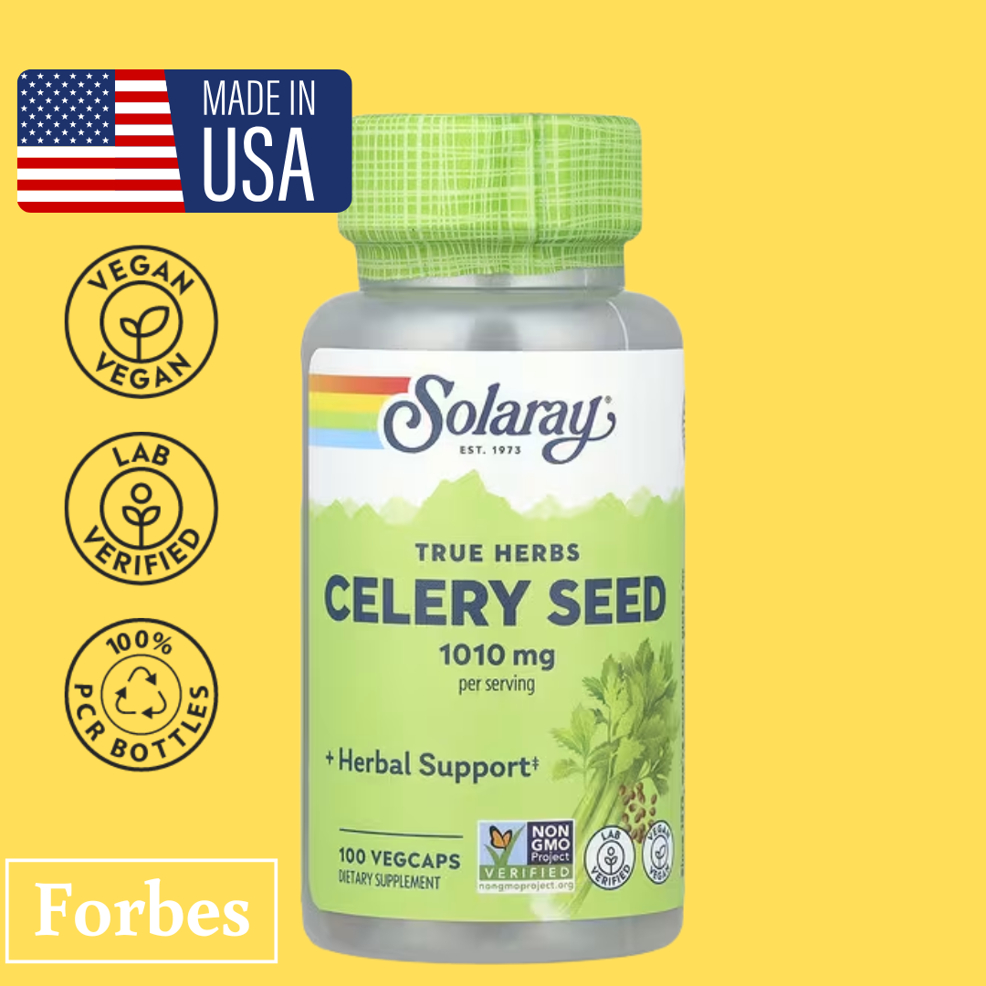 Solaray True Herbs Celery Seed 1010 mg 100 VegCaps Supports Joint Health Urinary Tract & Digestion