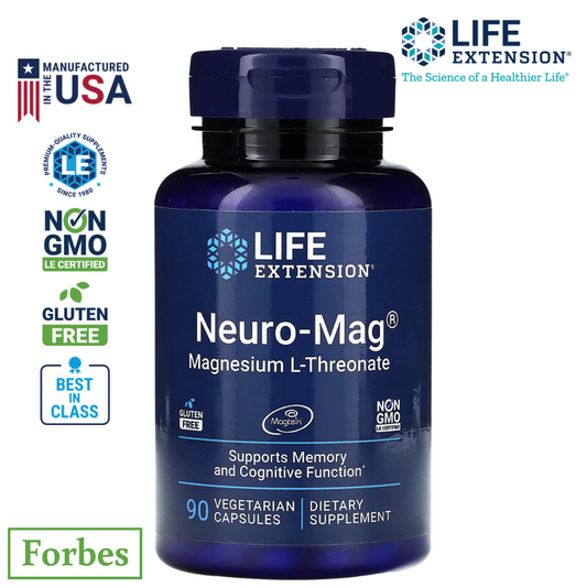 Life Extension Neuro-Mag Magnesium L-Threonate 144 mg 90 Veg Capsules Supports Brain Health & Memory
