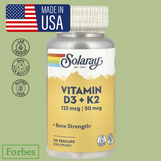 Solaray Vitamin D3 + K2 120 / 60 Veg Caps