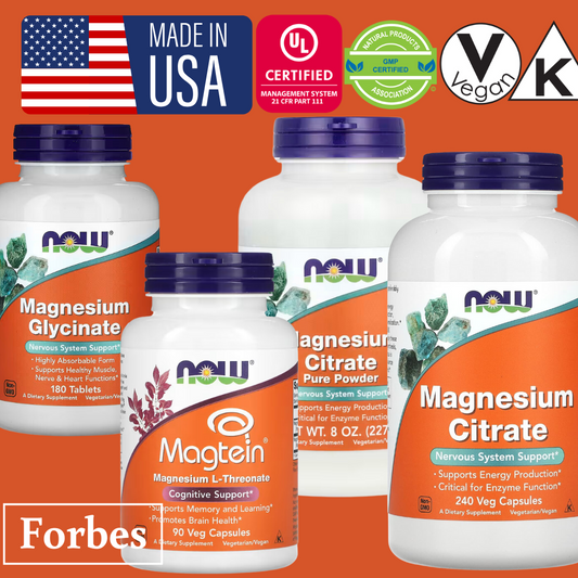 Now Foods Magnesium Citrate Veg Capsules Pure Powder Magnesium Glycinate Magtein Magnesium L-Threonate