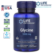 Life Extension Glycine 1000 mg 100 Veg Capsules Supports Sleep Cognitive Function Nervous System