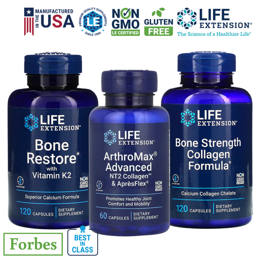 Life Extension Bone Restore Vitamin K2 Strength Collagen Formula ArthroMax Advanced NT2 Collagen