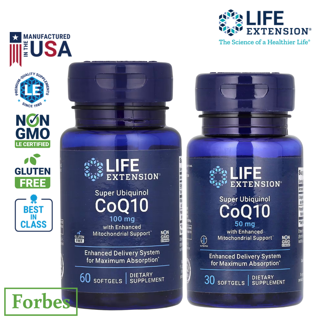 Life Extension Super Ubiquinol CoQ10 100 mg Enhanced Mitochondrial Support 30 & 60 Softgels
