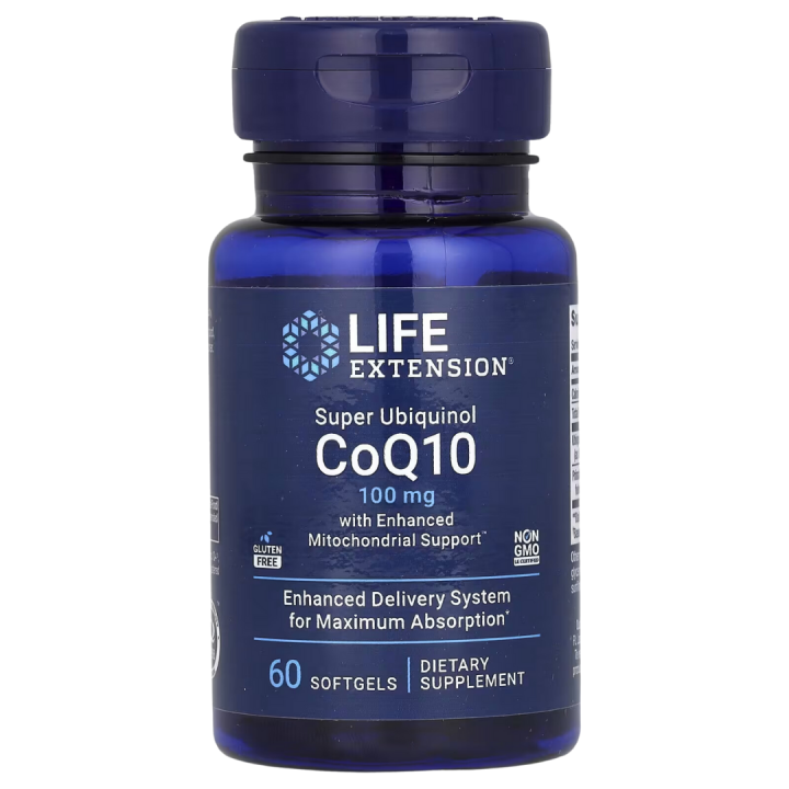 Life Extension Super Ubiquinol CoQ10 with Enhanced Mitochondrial Support 50/100 mg 30/60 Softgels