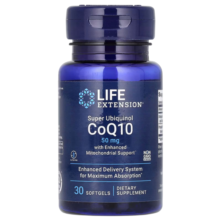 Life Extension Super Ubiquinol CoQ10 with Enhanced Mitochondrial Support 50/100 mg 30/60 Softgels