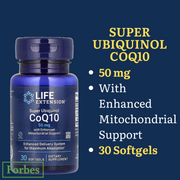 Life Extension Super Ubiquinol CoQ10 100 mg Enhanced Mitochondrial Support 30 & 60 Softgels