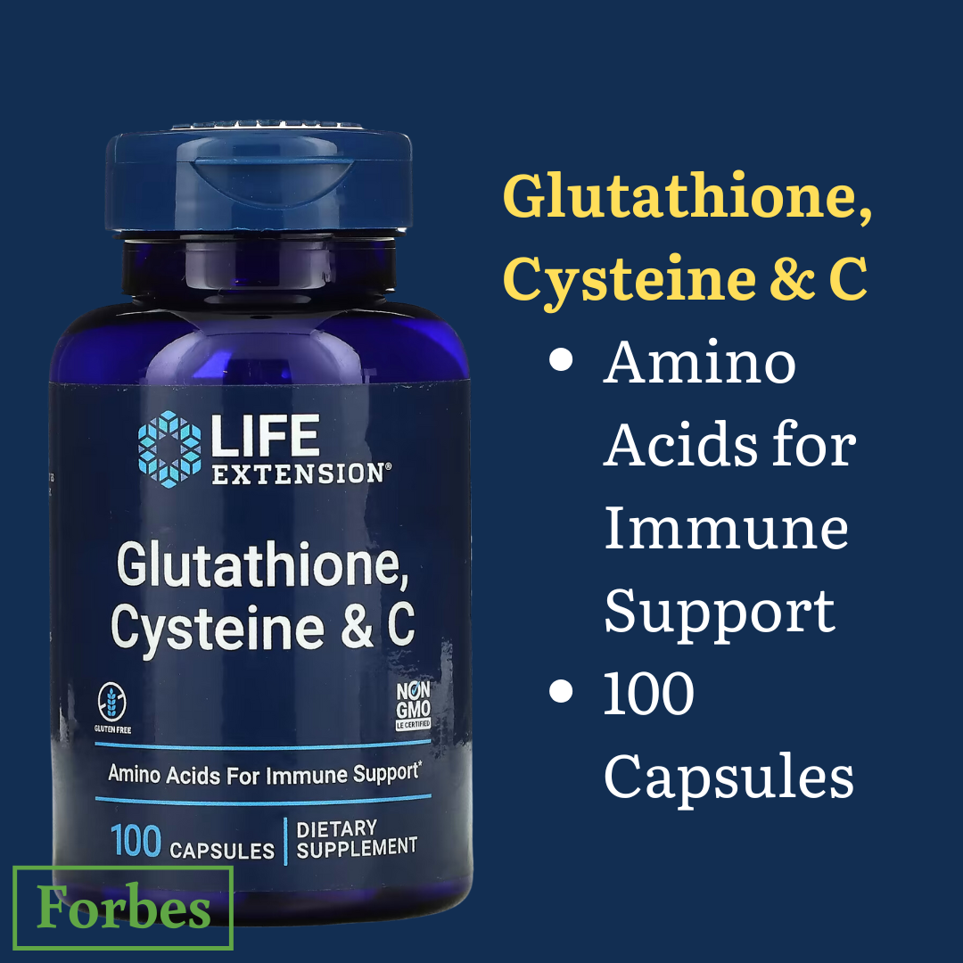 Life Extension Glutathione & Cysteine Complex Antioxidant Support 100 Capsules & 60 Veg Caps