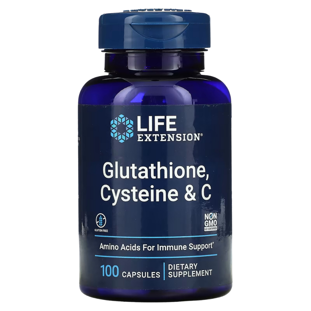Life Extension Glutathione & Cysteine Complex Antioxidant Support 100 Capsules & 60 Veg Caps