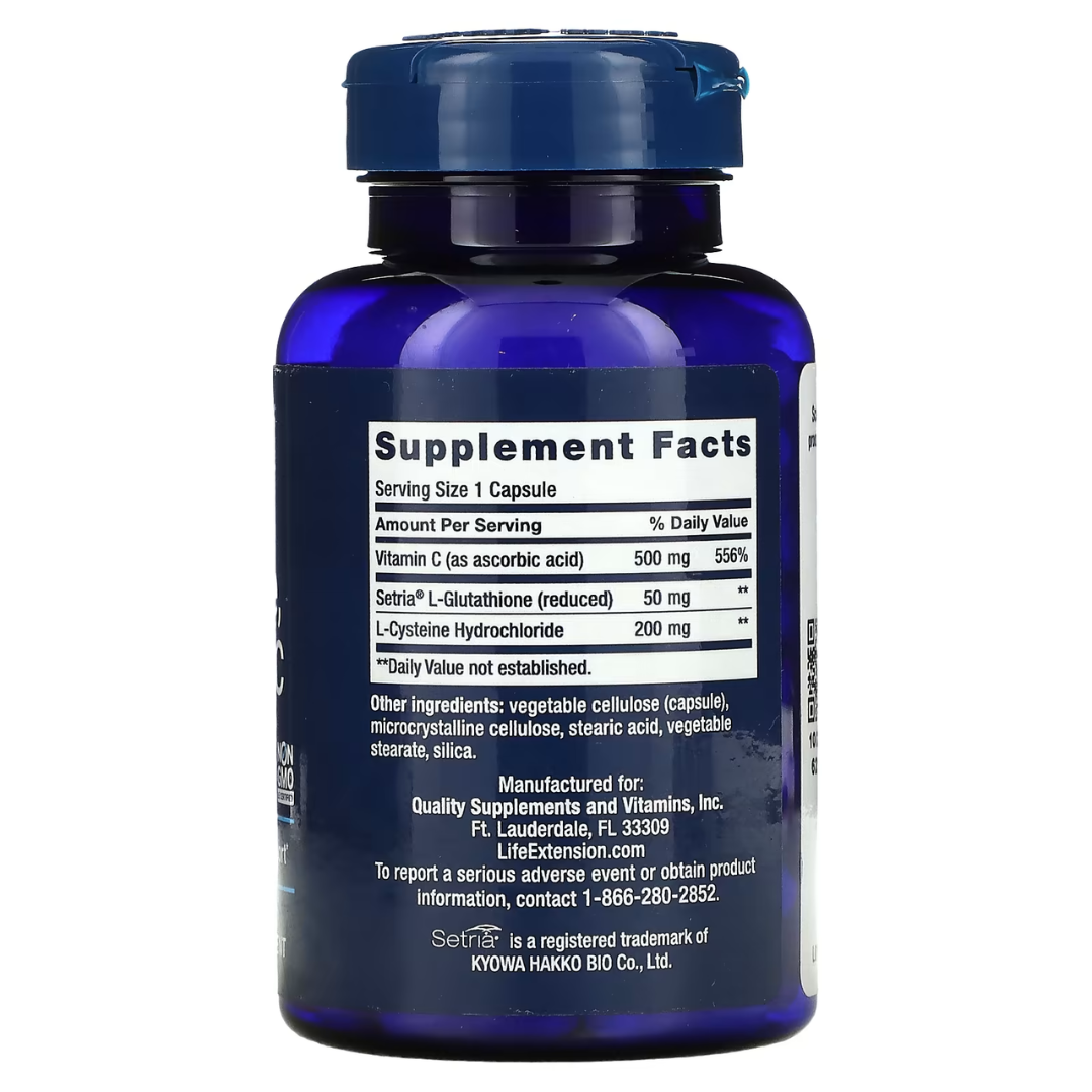 Life Extension Glutathione & Cysteine Complex Antioxidant Support 100 Capsules & 60 Veg Caps