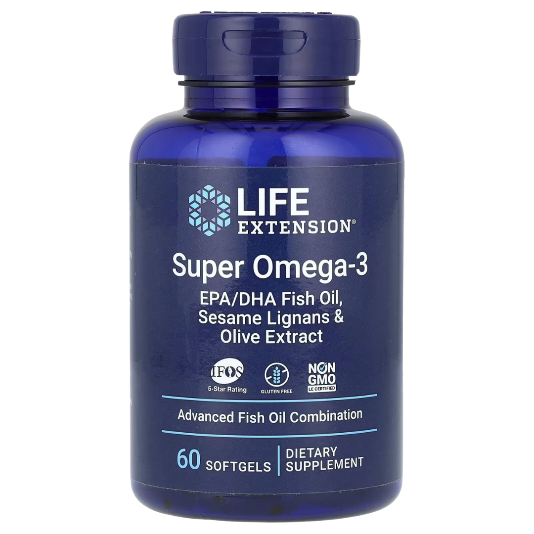 Life Extension Super Omega-3 EPA / DHA Fish Oil Sesame Lignans & Olive Extract – 60 & 240 Softgels