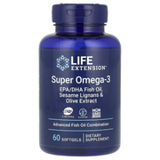 Life Extension Super Omega-3 EPA / DHA Fish Oil Sesame Lignans & Olive Extract – 60 & 240 Softgels