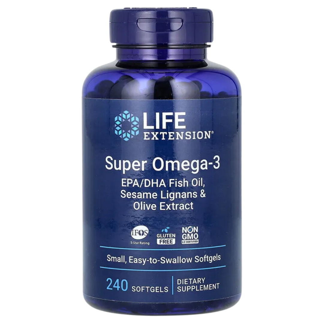 Life Extension Super Omega-3 EPA / DHA Fish Oil Sesame Lignans & Olive Extract – 60 & 240 Softgels