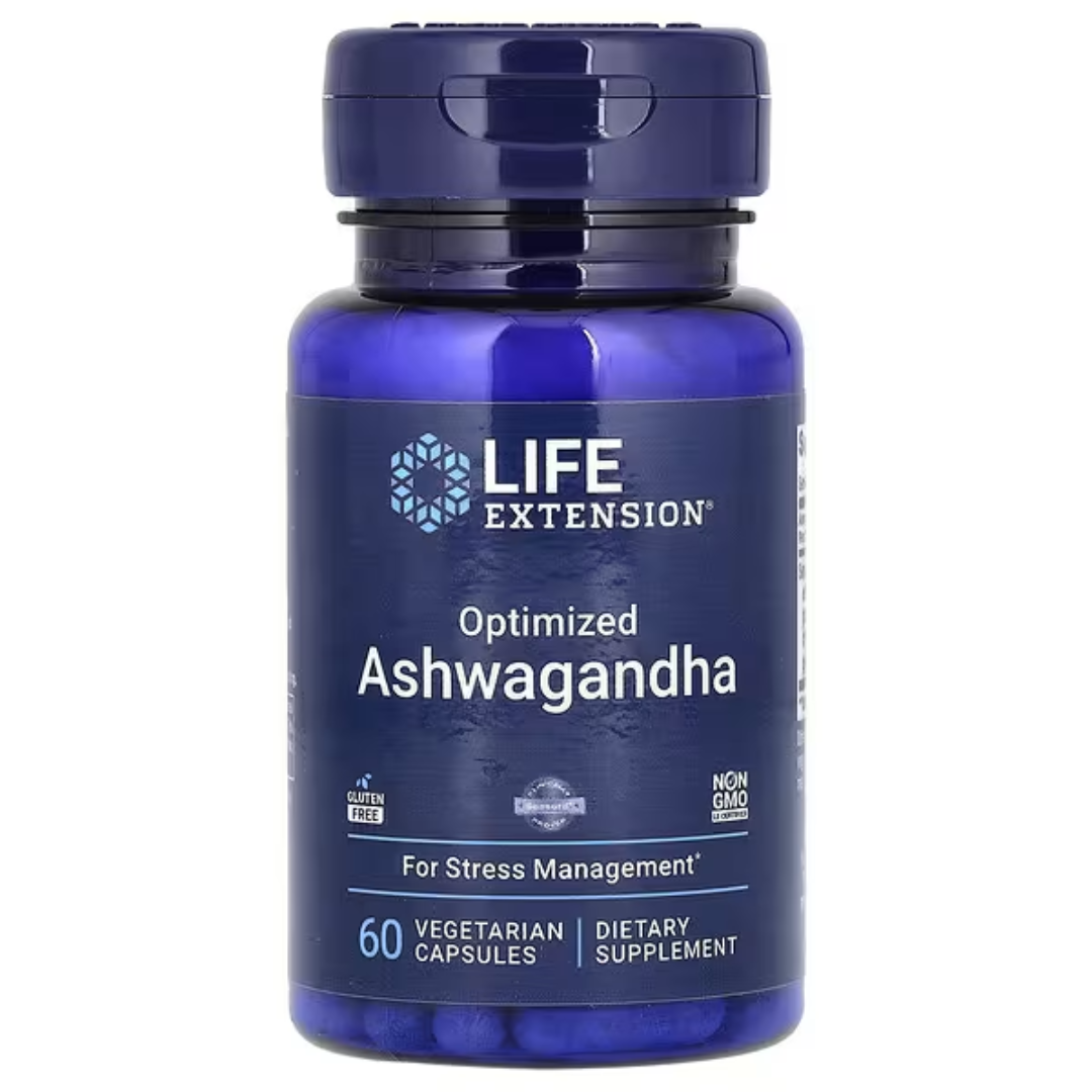 Life Extension Optimized Ashwagandha 125 mg 60 Vegetarian Capsules