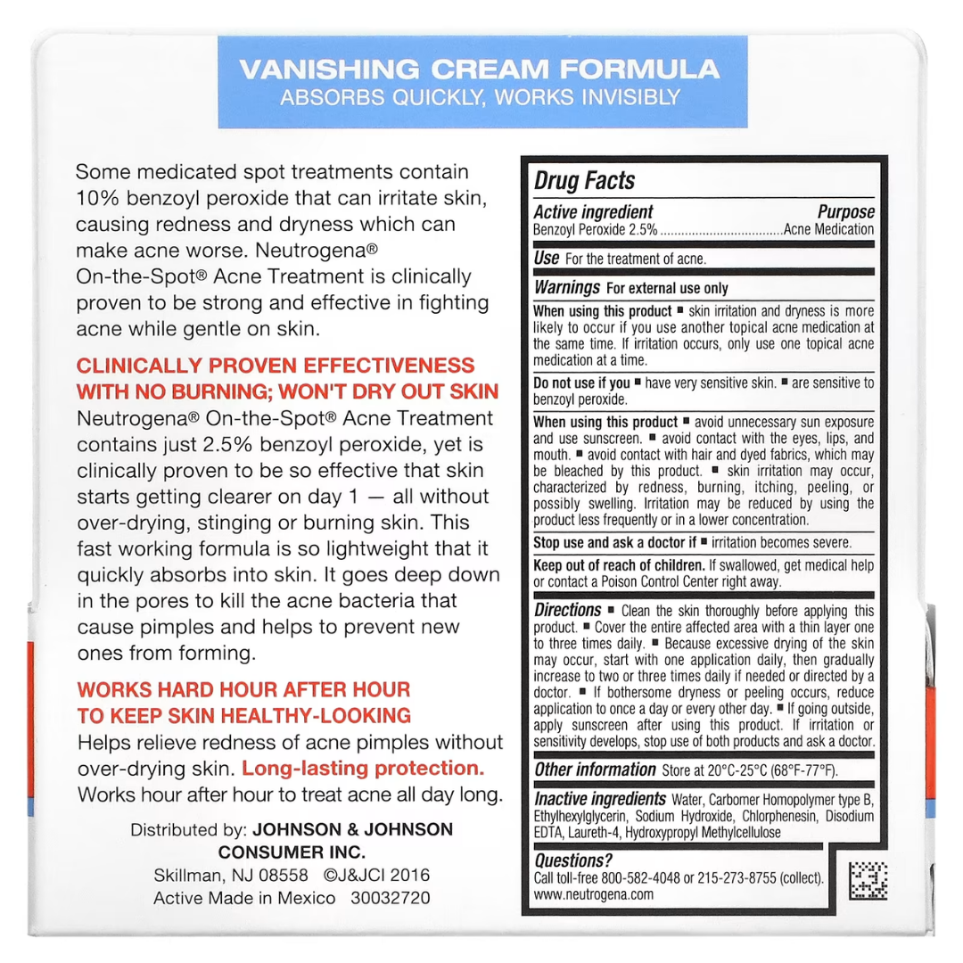 NEUTROGENA Stubborn Acne AM PM Spot Gel On-the-Spot Treatment for Marks & Breakouts 0.75–2 oz