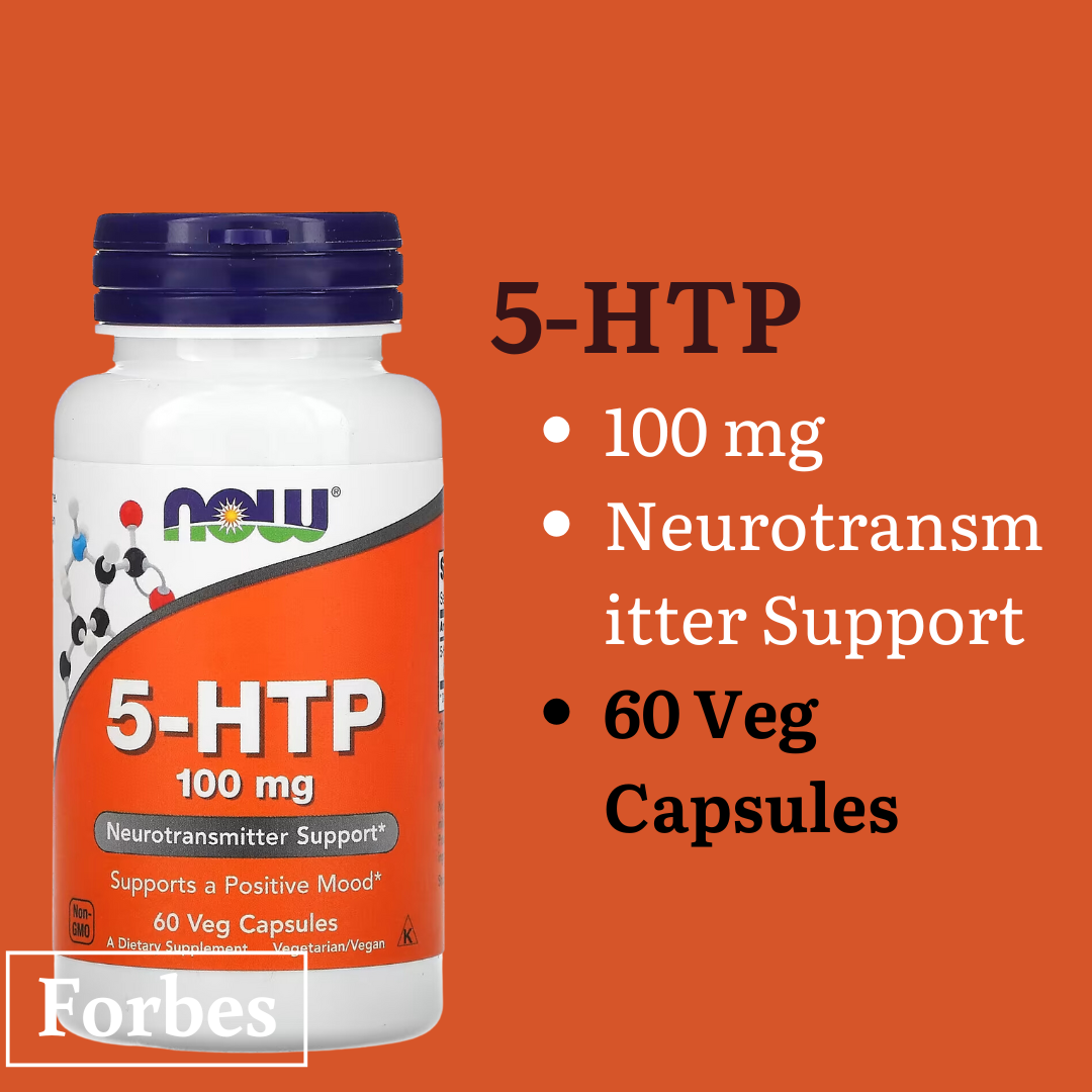 NOW Foods 5-HTP 100 mg Veg Capsules 60 & 120 Count – Natural Serotonin & Mood Support Supplement