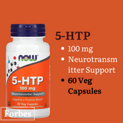 NOW Foods 5-HTP 100 mg Veg Capsules 60 & 120 Count – Natural Serotonin & Mood Support Supplement