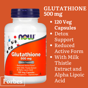 NOW FOODS Glutathione 250mg & 500mg | 30 60 120 Veg Capsules | Antioxidant Support