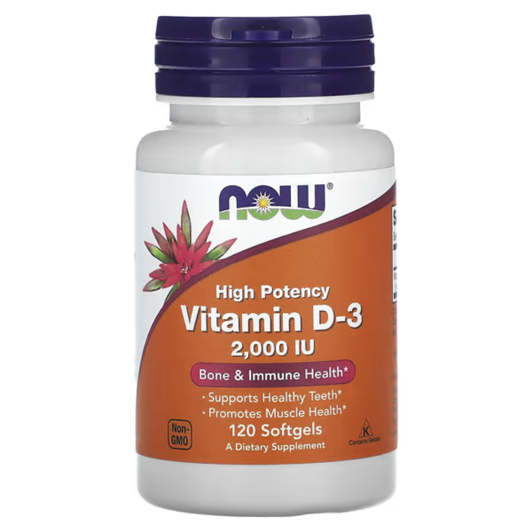 NOW Foods Vitamin D-3 400 1000 2000 5000 10000 50000 IU – Bone & Immune Support Softgels 30s to 240s D3