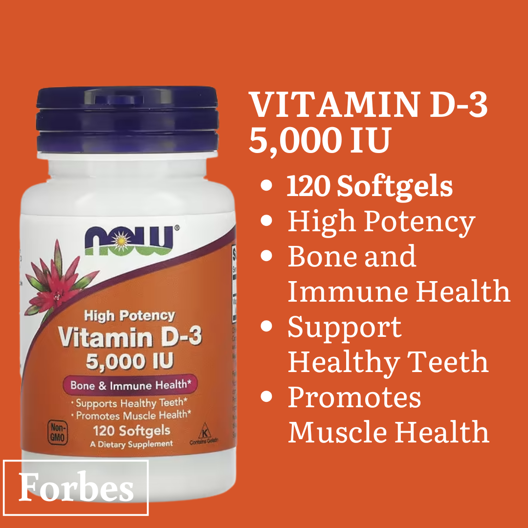 NOW Foods Vitamin D-3 400 1000 2000 5000 10000 50000 IU – Bone & Immune Support Softgels 30s to 240s D3