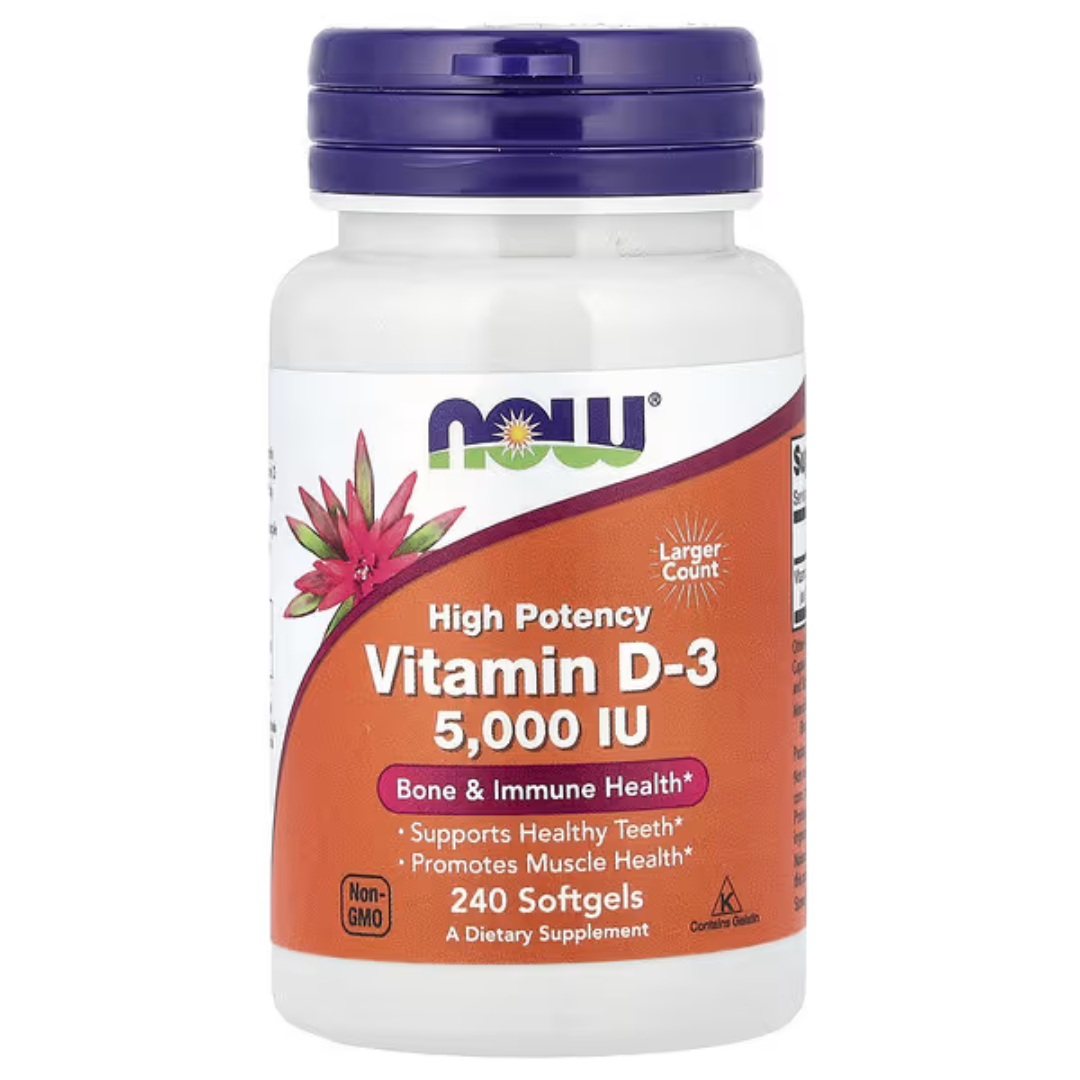NOW Foods Vitamin D-3 400 1000 2000 5000 10000 50000 IU – Bone & Immune Support Softgels 30s to 240s D3