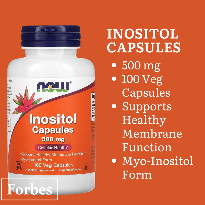NOW FOODS Inositol 500mg and Choline & Inositol 100 Veg Capsules for Brain and Nerve Health