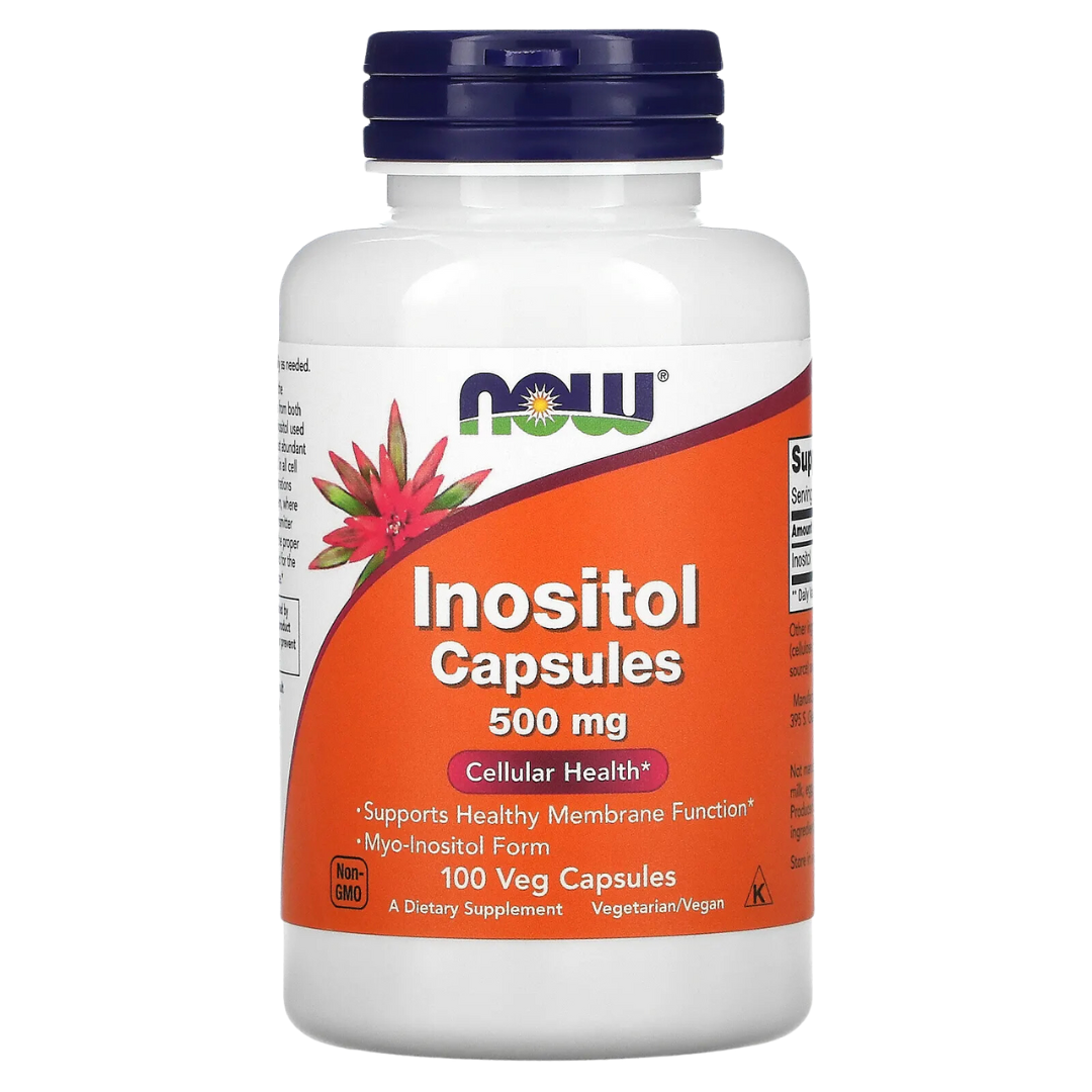 NOW FOODS Inositol 500mg and Choline & Inositol 100 Veg Capsules for Brain and Nerve Health