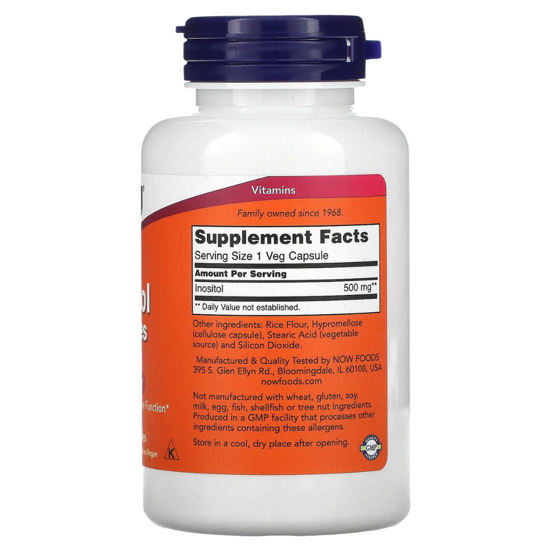 NOW FOODS Inositol 500mg and Choline & Inositol 100 Veg Capsules for Brain and Nerve Health