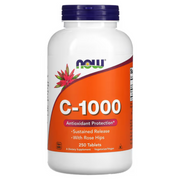 Now Foods C-1000 C-500 Calcium Ascorbate-C Ascorbic Acid Vitamin C Buffered Rose Hips 250 / 100 Tablets 250 Capsules