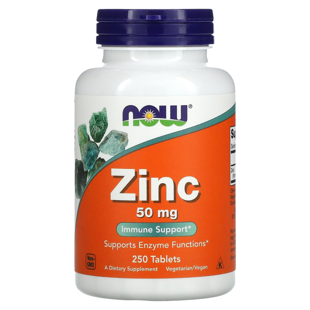 Now Foods Zinc Glycinate Zinc Picolinate 50 mg 250 Tablets / 120 Veg Capsules / Softgels