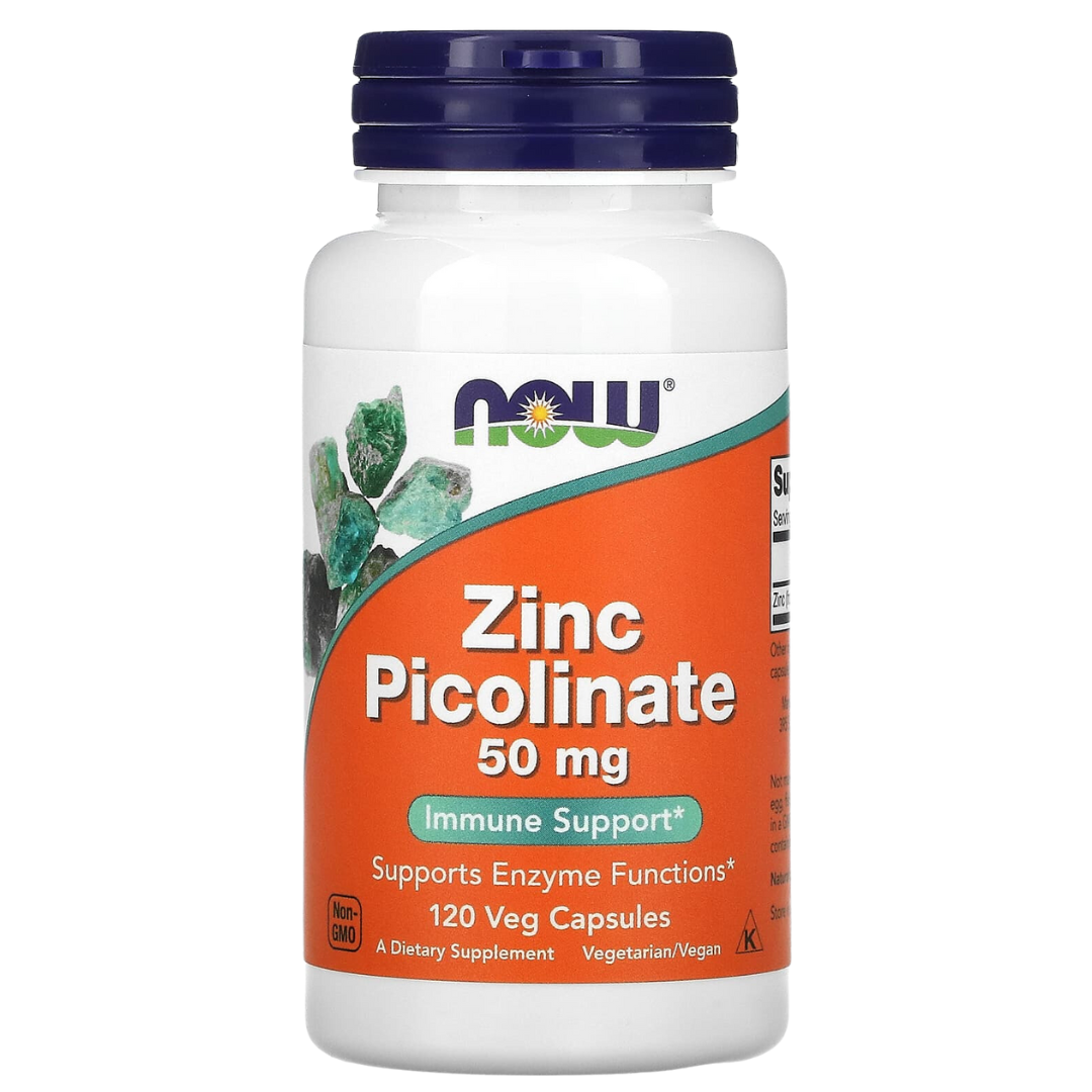 Now Foods Zinc Glycinate Zinc Picolinate 50 mg 250 Tablets / 120 Veg Capsules / Softgels