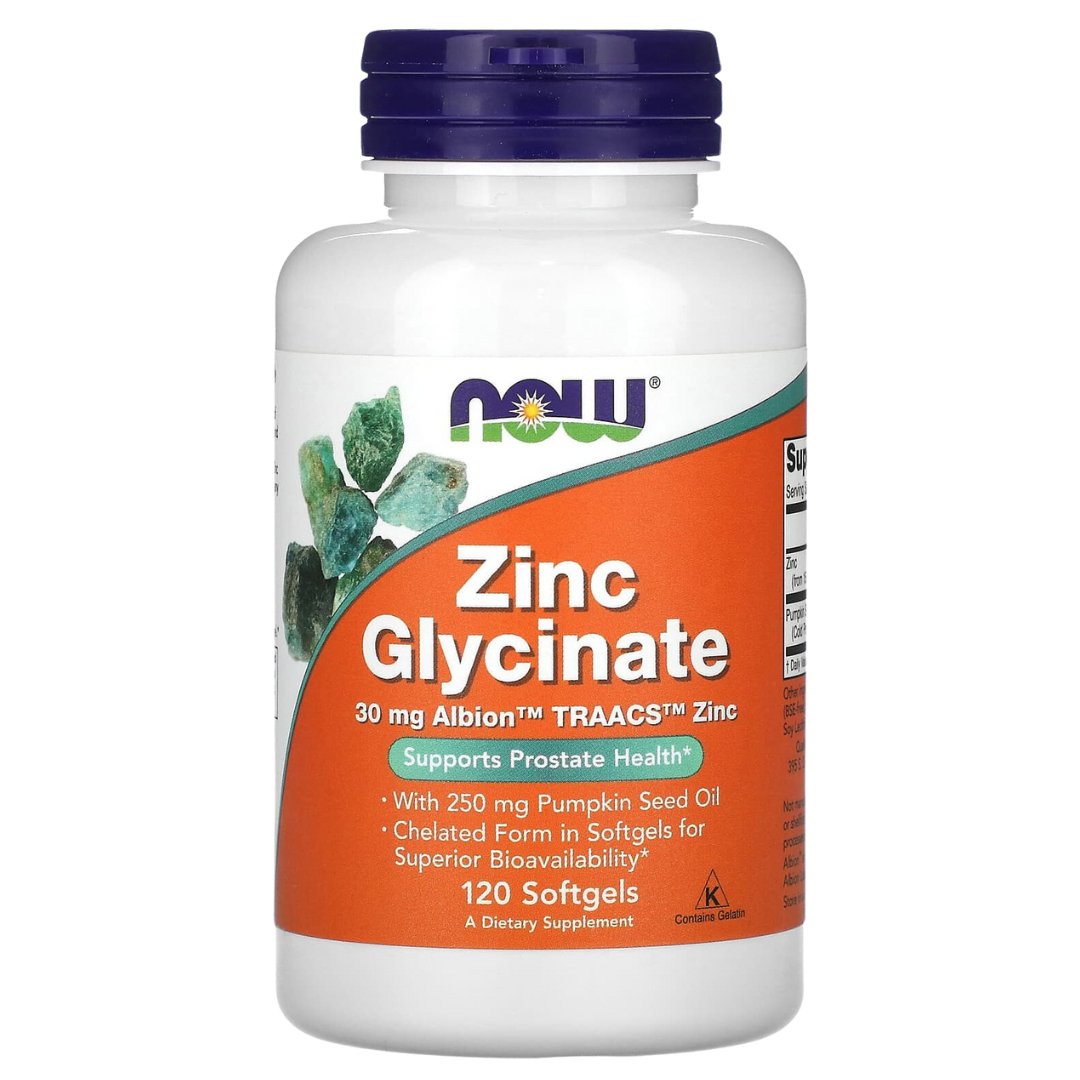 Now Foods Zinc Glycinate Zinc Picolinate 50 mg 250 Tablets / 120 Veg Capsules / Softgels