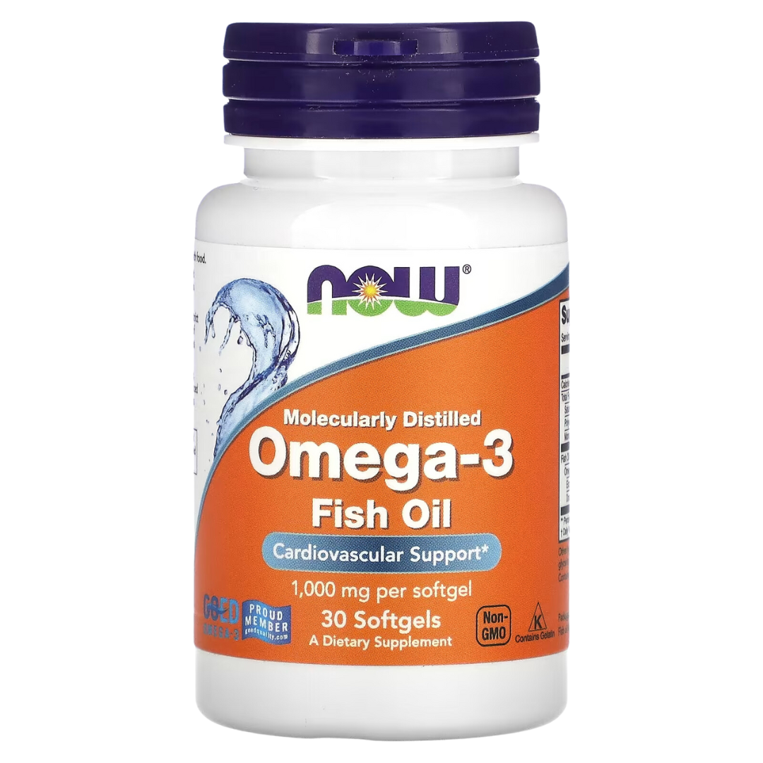 NOW Omega-3 Fish Oil 1000–2000mg | EPA / DHA | 30–500 sg - Heart & Brain Support - Enteric Coated